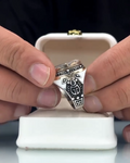 Shajri Aqeeq – Natural Dendritic Agate 925 Silver – VIP Ring