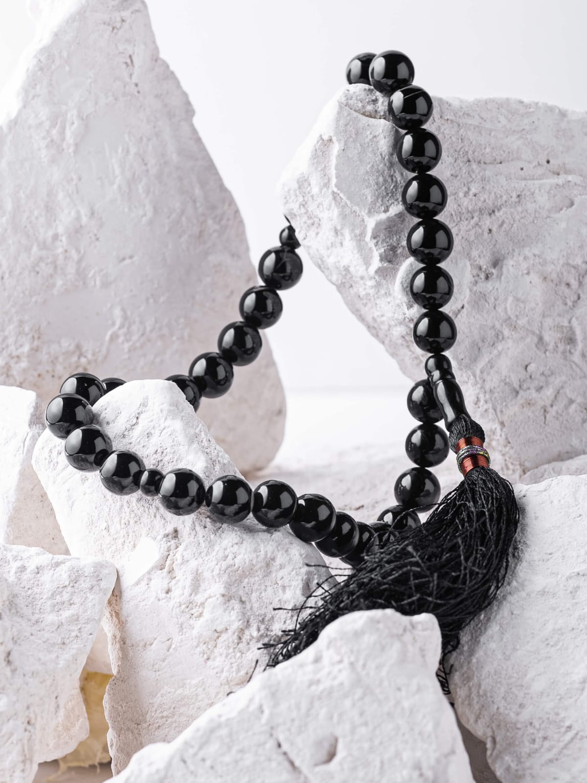 Premium Real Black Aqeeq Tesbih